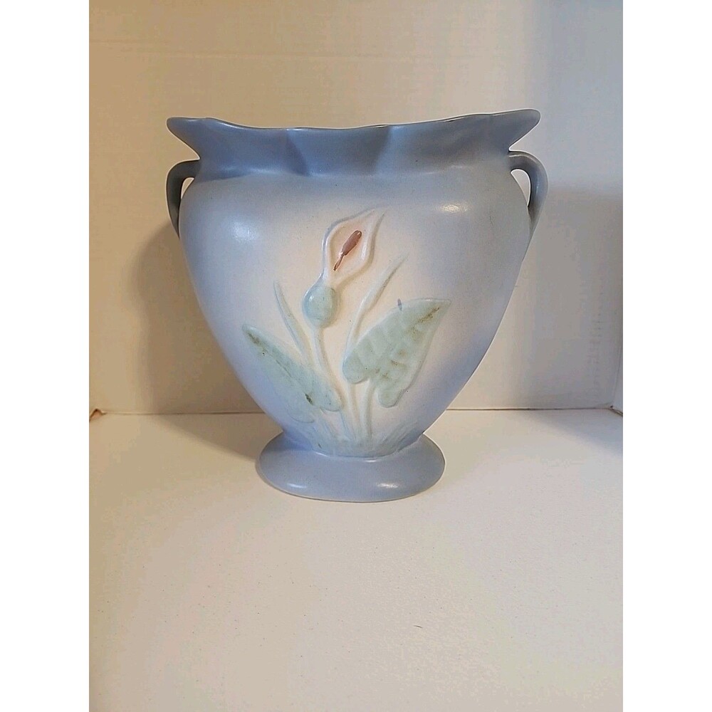 Hull Calla Lily Vase #530-33 9" Blue USA Pottery Jack-in-the-Pulpit Sueno Vtg